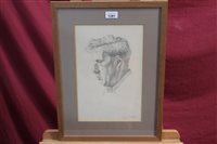 Lot 1381 - Roderic Barrett (b. 1920), pencil portrait of...