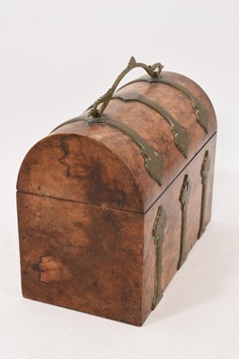 Lot 1001 - 19th century walnut and brass mounted stationery box