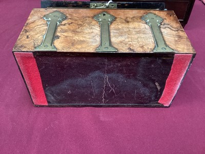 Lot 1001 - 19th century walnut and brass mounted stationery box