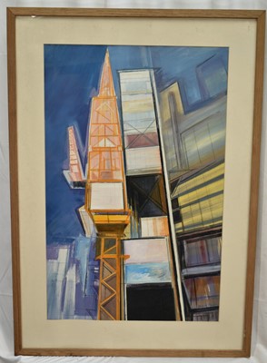 Lot 1337 - *Joyce Pallot (1912-2004) watercolour - Cranes, signed, 70cm x 45cm, in glazed frame