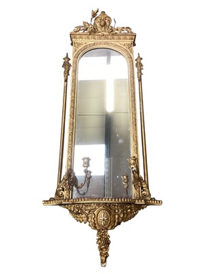 Lot 1668 - Victorian gilt gesso pier mirror