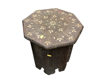 Lot 1256 - Eastern occasional table with octagonal top and inlaid mother of pearl decoration