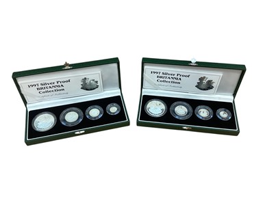 Lot 418 - G.B. - Royal Mint four coin Britannia silver proof sets 1997 x 2 (N.B. With Certificates of Authenticity) (2 coin sets)