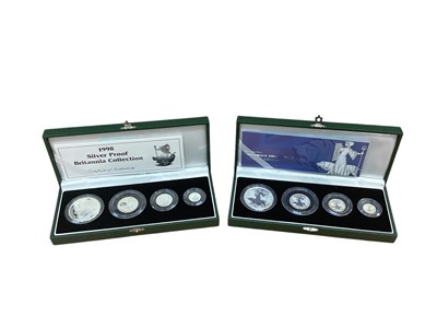 Lot 419 - G.B. - Royal Mint four coin Britannia silver proof sets 1998 & 2001 (N.B. Cased with Certificates of Authenticty) (2 coin sets)