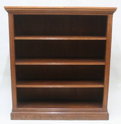 Lot 1655 - 19th century honey oak open bookcase