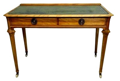 Lot 1656 - Late 19th century satin birch writing table