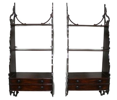 Lot 1669 - Rare pair of early 19th century mahogany hanging shelves