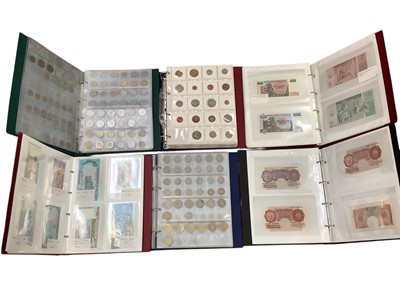 Lot 430 - World - Mixed coins & banknotes contained in six collectors' albums (N.B. requires viewing) (Qty)