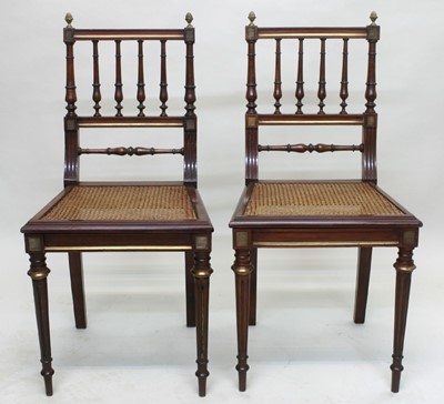 Lot 1671 - Pair of good quality early Victorian caned mahogany bedroom chairs