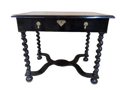 Lot 1720 - 18th century ebony stretcher table