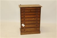 Lot 1712 - 19th century mahogany collectors' cabinet with...