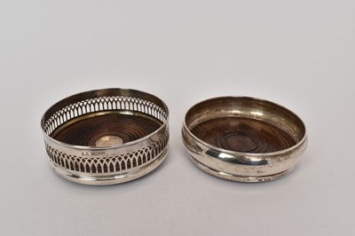 Lot 464 - Two silver coasters