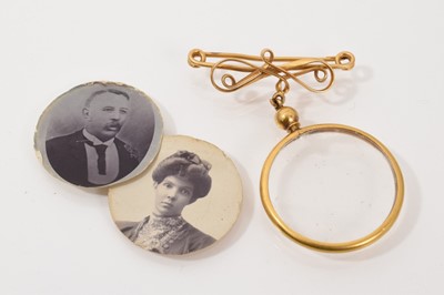 Lot 764 - Edwardian gold framed locket brooch