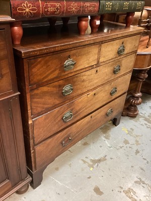 Lot 1280 - 19th century mahogany chest of two short and three long drawers, 108.5cm wide, 52cm deep, 96cm high