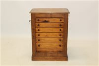 Lot 1716 - Victorian walnut collectors' cabinet, having...