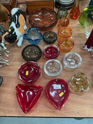 Lot 473 - Group of Whitefriars coloured glass pin dishes and bowls.