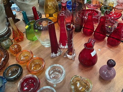 Lot 474 - Group of Whitefriars coloured glass vases.