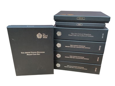 Lot 444 - G.B. - Royal Mint mixed year proof sets to include 2010, 2011, 2012, Collectors Editions 2013, 2014, 2015 & 2016 (N.B. All cased with Certificates of Authenticity) (7 coin sets)