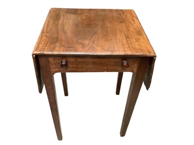 Lot 1297 - 19th century mahogany drop flap table, 47cm wide, 44cm deep, 68cm high