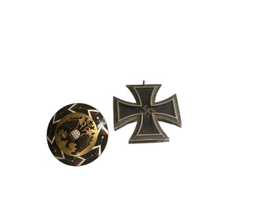 Lot 720 - Nazi Iron Cross (Second Class) and an enamelled badge, possibly Polish (2).