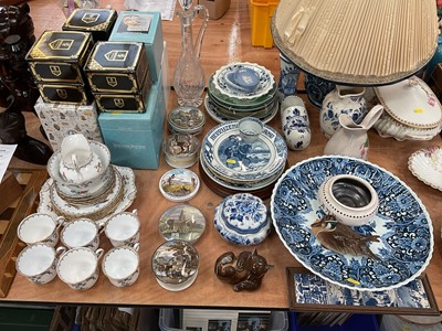 Lot 496 - Group of Delft ceramics, Tuscan china set set and other items.