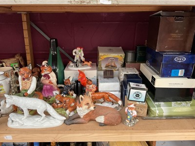 Lot 701 - Collection of fox ornaments, including Beswick, Border Fine Arts, etc, and other ornaments