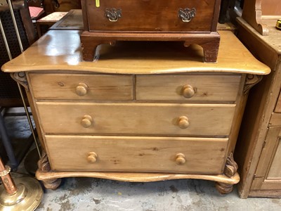 Lot 1346 - Continental pine chest of two short and two long drawers, 106cm wide, 53cm deep, 75cm high