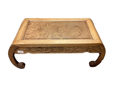 Lot 1351 - Oriental hardwood low occasional table, 71cm wide, 35cm deep, 27cm high