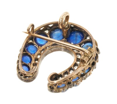 Lot 607 - Victorian sapphire and diamond horseshoe brooch