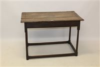 Lot 1731 - Late 17th / early 18th century oak side table,...