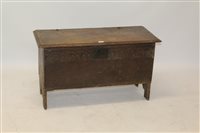 Lot 1732 - Late 17th century oak six-plank coffer, the...