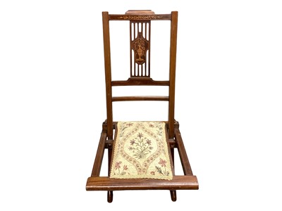 Lot 1361 - Edwardian inlaid mahogany folding chair