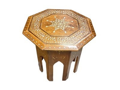 Lot 1362 - Eastern inlaid occasional table with octagonal top