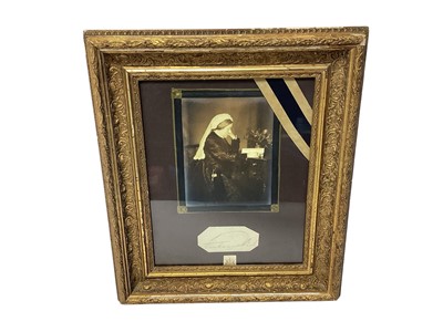 Lot 40 - H.M. Queen Victoria signature and portrait photograph of the Queen in frame