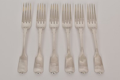 Lot 413 - Set of six Victorian silver dining forks