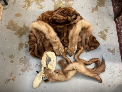 Lot 558 - Fur coat, stoles and other items