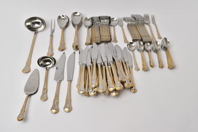 Lot 569 - Solingen twelve piece setting cutlery set with gilt edging. 167 pieces in total