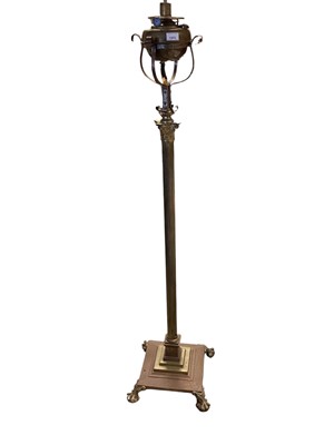 Lot 1373 - Victorian brass standard lamp