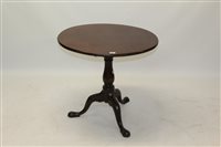 Lot 1740 - George II mahogany occasional table - circular...