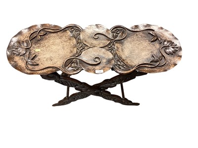 Lot 1386 - Unusual carved side table with leaf decoration, 92cm wide, 34.5cm deep, 55cm high