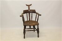 Lot 1741 - Unusual 19th century beech and elm captains...