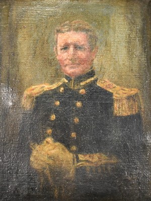 Lot 1424 - English School late 19th century, oil on board, portrait of Admiral Bridson born 1861, who commanded several vessels including the first Motor Torpedo Boat on TB58 Manoeuvres, in gilt frame. 22...