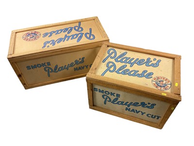 Lot 760 - Two Player's Navy Cut Cigarettes wooden crates, one containing model vehicles and figures