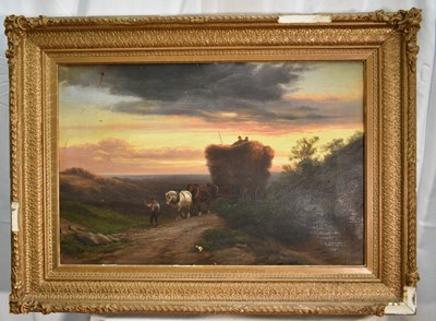 Lot 1464 - 19th century, English School, oil on canvas, "At The End of The Day", inscribed verso, 41cm x 62cm, in gilt frame