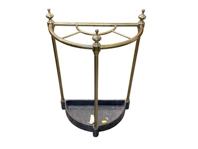 Lot 1388 - Brass and iron umbrella/stick stand