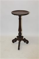 Lot 1743 - 17th century-style oak candle stand with...