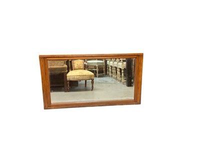 Lot 1406 - Edwardian walnut framed overmatel mirror with bevelled plate, 124cm x 68.5cm