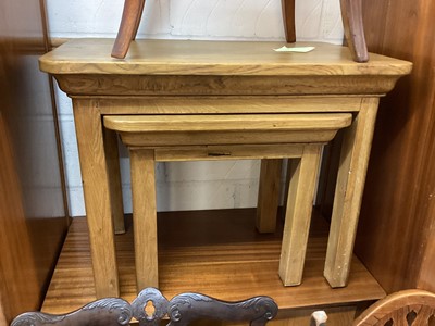 Lot 1415 - Contemporary light oak nest of two occasional tables