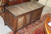 Lot 1747 - Early 18th century panelled oak coffer, the...