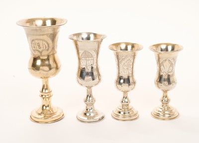 Lot 467 - Four silver Kiddush cups